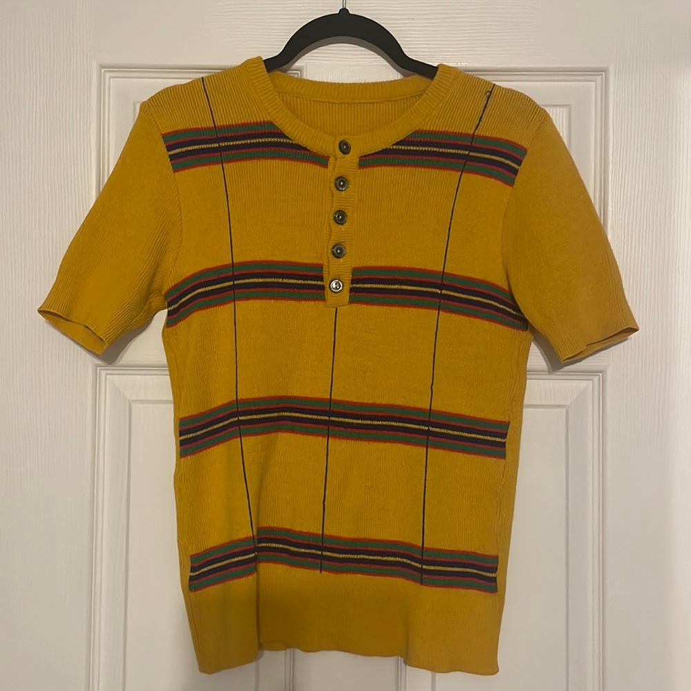 Vintage 1970s Homemade Mustard Yellow Top